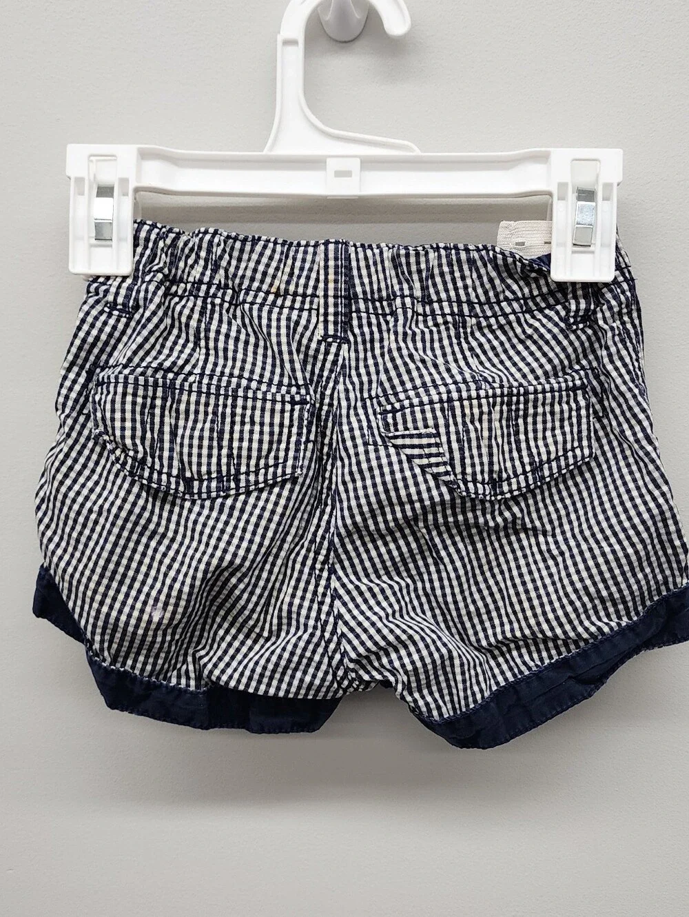 OshKosh B’gosh Girls Navy Gingham Ruffle Shorts Size 6